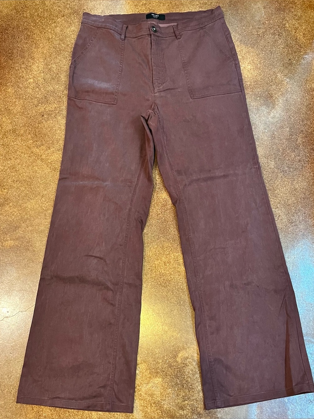 Brass Clothing Wide-Leg Pant in Deep Burgundy Size 14